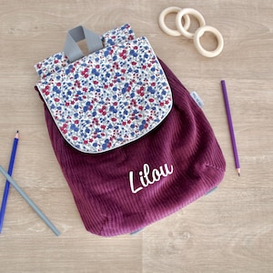 Sac à Dos personnalisé Velours Maternelle Enfant Personnalisé avec Prénom