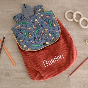 Sac à Dos personnalisé Velours Maternelle Enfant Personnalisé avec Prénom