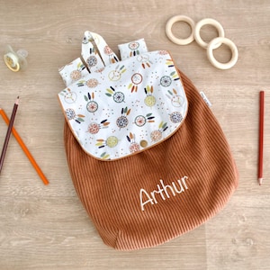 Sac à Dos personnalisé Velours Maternelle Enfant Personnalisé avec Prénom