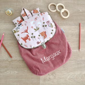 Sac à Dos personnalisé Velours Maternelle Enfant Personnalisé avec Prénom