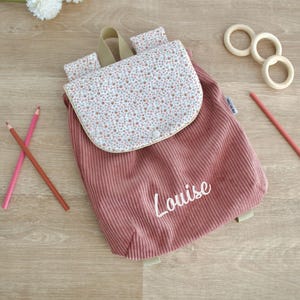 Sac à Dos personnalisé Velours Maternelle Enfant Personnalisé avec Prénom