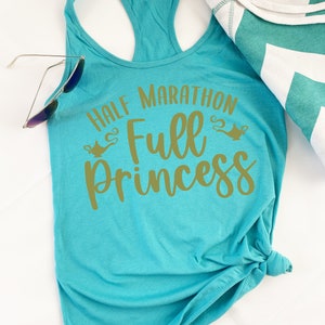 Media Maratón, Full Princess® / Camiseta sin mangas de princesa para mujer / Camisa para correr jazmín Aladdin / Traje de media maratón de princesa