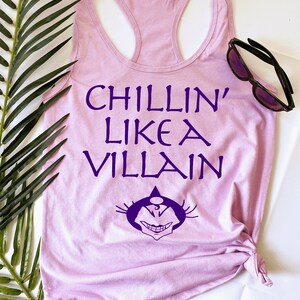 Cruella Tank Top Chillin/' Like a Villain Evil Queen Queen of Hearts Ursula Disney Villain Maleficent Scar