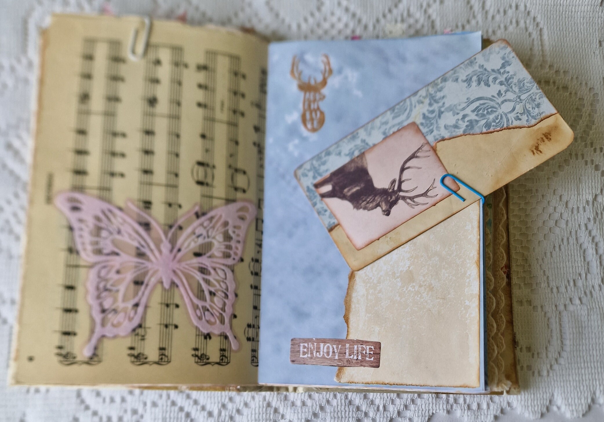 Beautiful Hand Crafted Fabric Covered Junk Journal. Floral Themed. Etsy