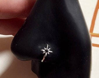 Starburst Nose Ring: Bendable Brass Hoop - 20GA