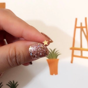 Simple star 10K solid gold Piercing/10K gold stud earring /Tragus Piercing/piercing/Helix Earring/conch piercing