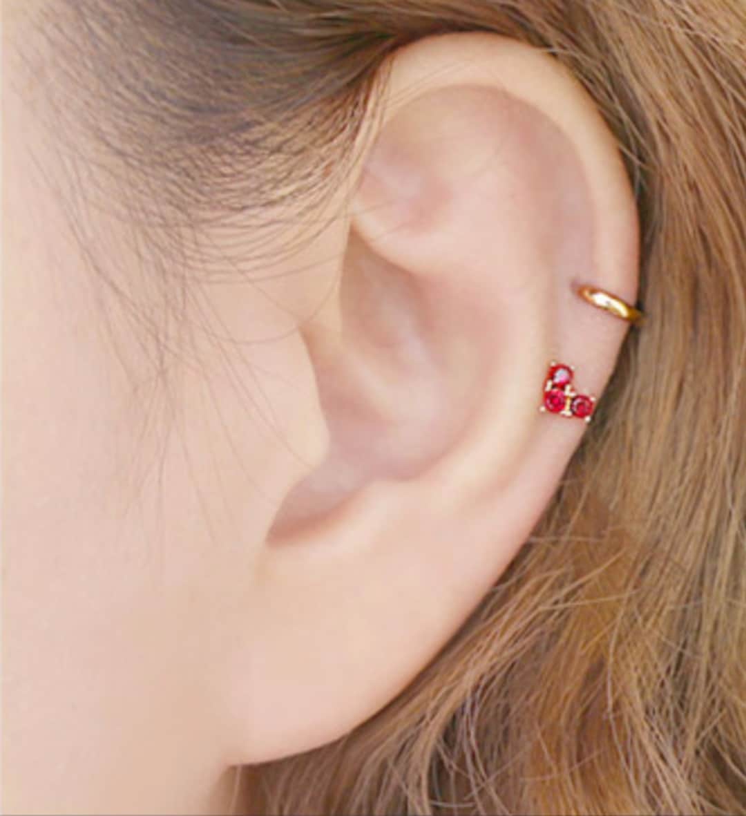 Alt det bedste Pligt Hør efter 14K Solid Gold Simple Hoop Piercing&earring/helix - Etsy