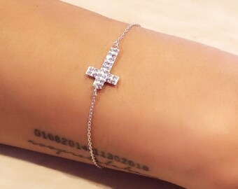 Pulsera de Tenis Ajustable Holly con con Zirconia Cúbica en Plata