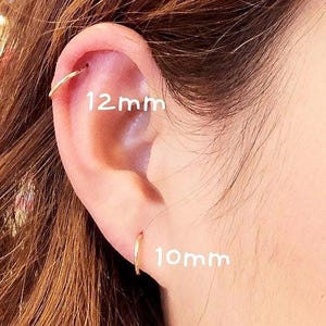 14K Gold Hoop, Endless Earring ,14K gold Huggie earrings, nose ring, huggie Hoops, ring earring,  14K gold hoop piercing, 10,12,14mm