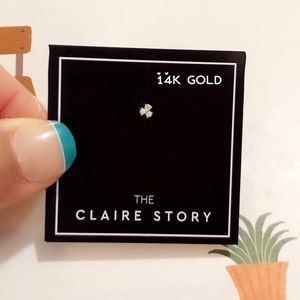 14K gold Tiny Three Prong Set L bend Studs/nose piercing/Ear Cartilage/14K solid gold piercing/14K gold Nose Stud/opal piercing/GN7
