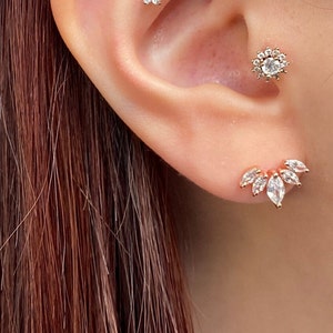 5 Marquise CZ Gem Set  piercing, Cartilage, CZ stud ,Tragus Piercing, Helix Earring, conch piercing, stud earrings, CZ earring/ B5