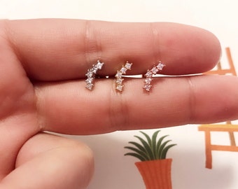 Small curved Bar Studs Piercing/ Conch Piercing/ curved bar earring/
