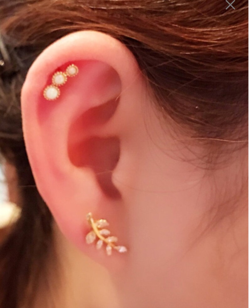 Cartilage Piercing Set/ Conch Piercing/ Curved Bar Etsy