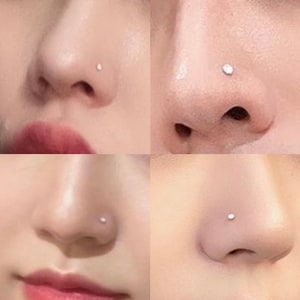 CZ nose stud, nose piercing, cute nose ring, nose studs jewelry, L bend, nose bone, small nose stud, cartilage earring, 2mm3mm,18G20G/N29