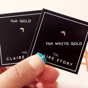 14K gold Tiny Baby dolphin nose ring /nose piercing/Ear Cartilage/14K solid gold piercing/14K gold Nose Stud/GN13