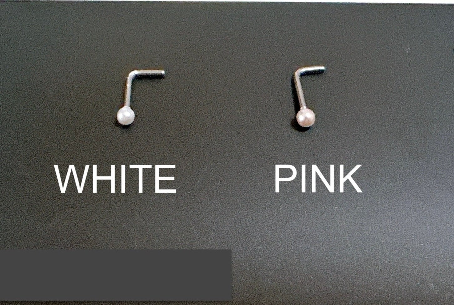 pearl nose stud, nose stud, tiny nose stud, 316L Surgical Steel Nose L Bend, nose bone, nose piercing, cartilage stud, 2mm, 20G/N30
