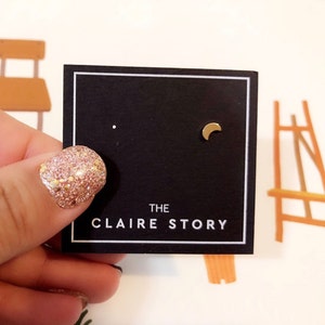 Simple crescent 10K solid gold Piercing/10K gold stud earring /Tragus Piercing/piercing/Helix Earring/conch piercing