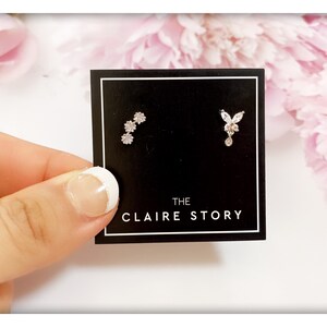 ベストセラー/小さなトリプルスターピアス＆バタフライとティアドロップダングルピアス/軟骨ピアス/トラガスピアス/ヘリックス/コンクピアス