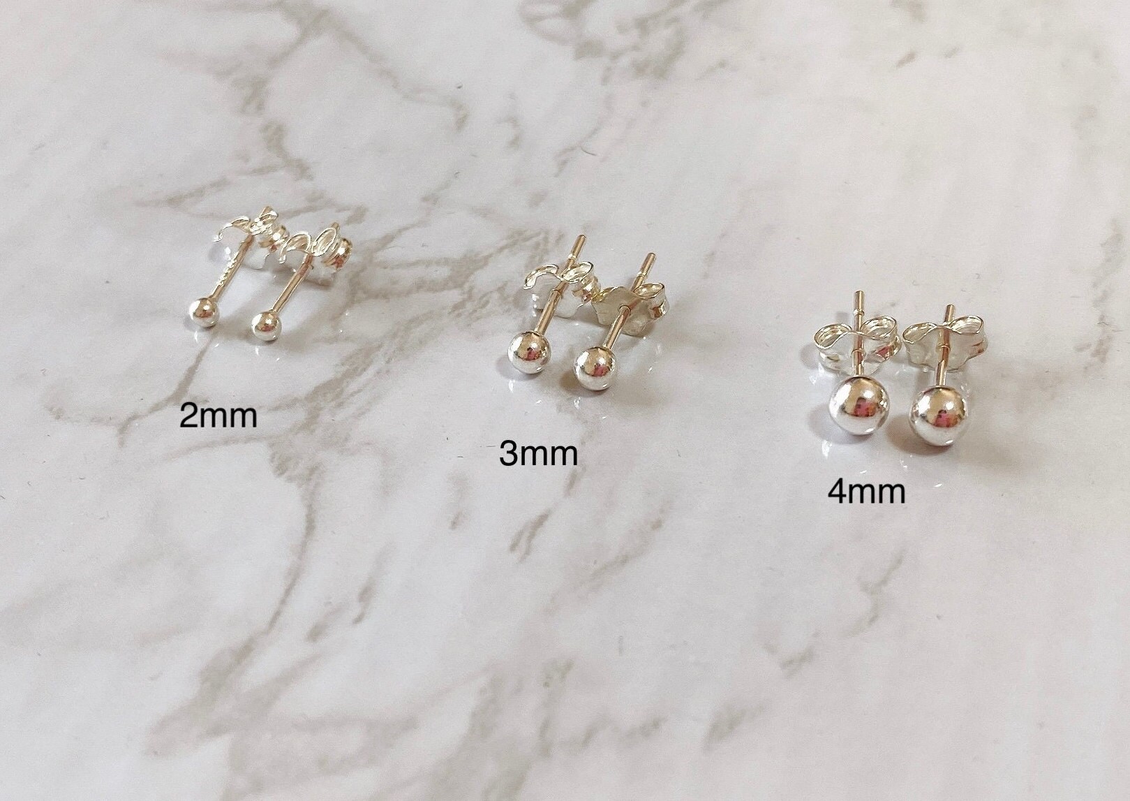 Boucle d'oreille boule avec anneau 3 mm argent 925 ml