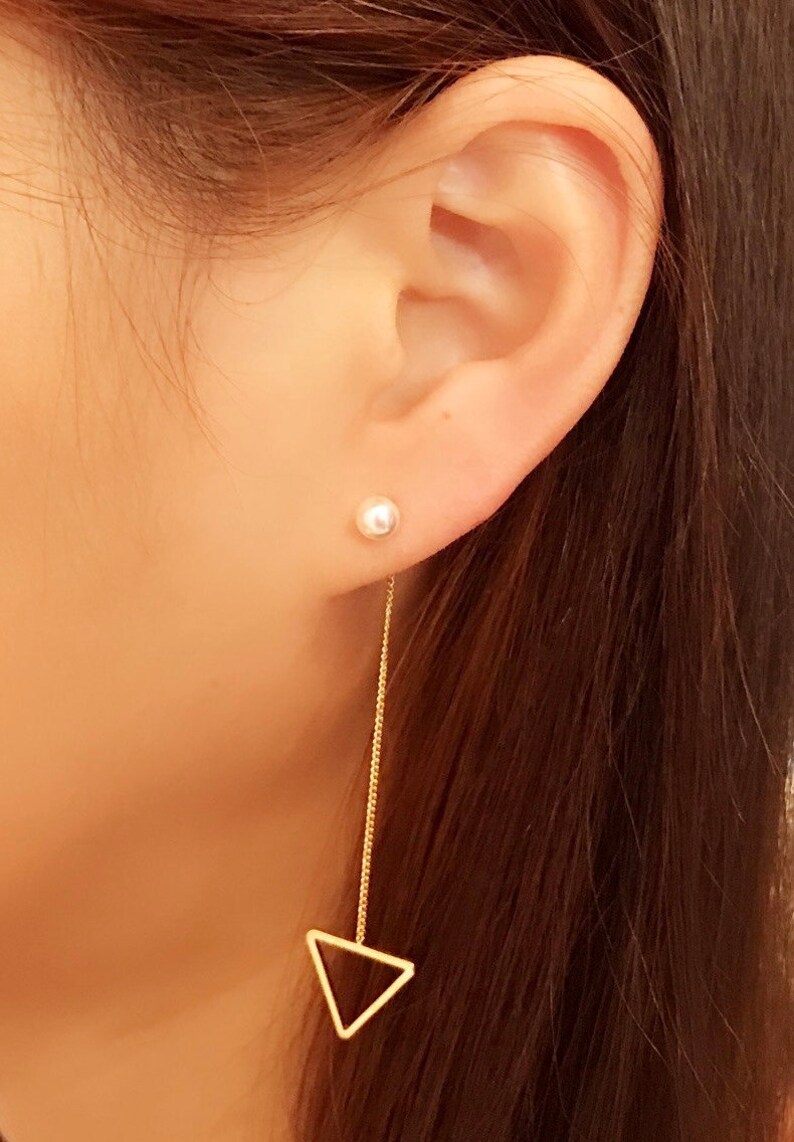 Pearl figure drop earring unique style Various wearing way