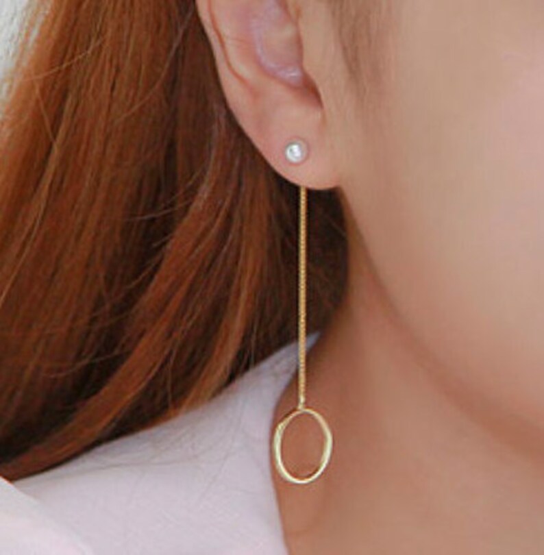 Pearl figure drop earring unique style Various wearing way