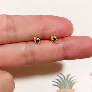 Sterling Silver Evil Eye Cartilage Earring