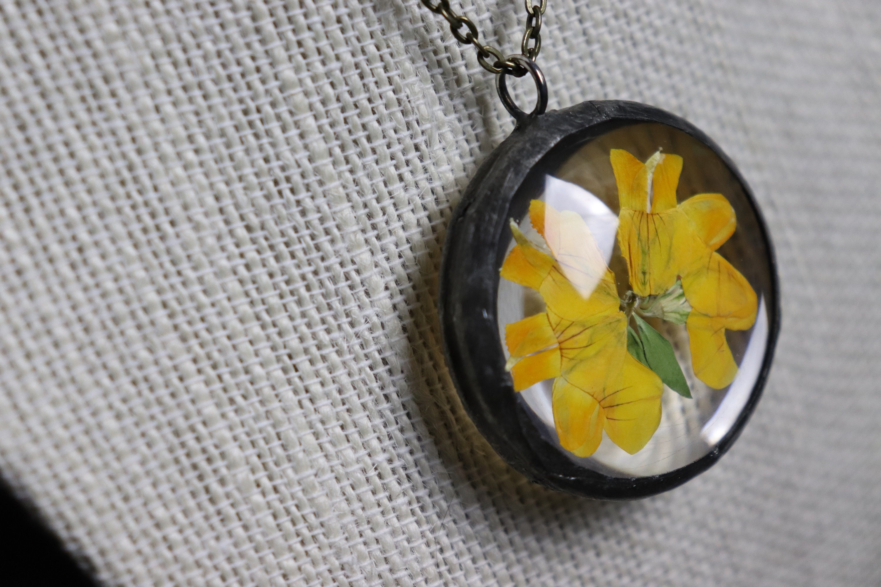 Handmade Pressed Flower Glass Pendant Etsy Ireland