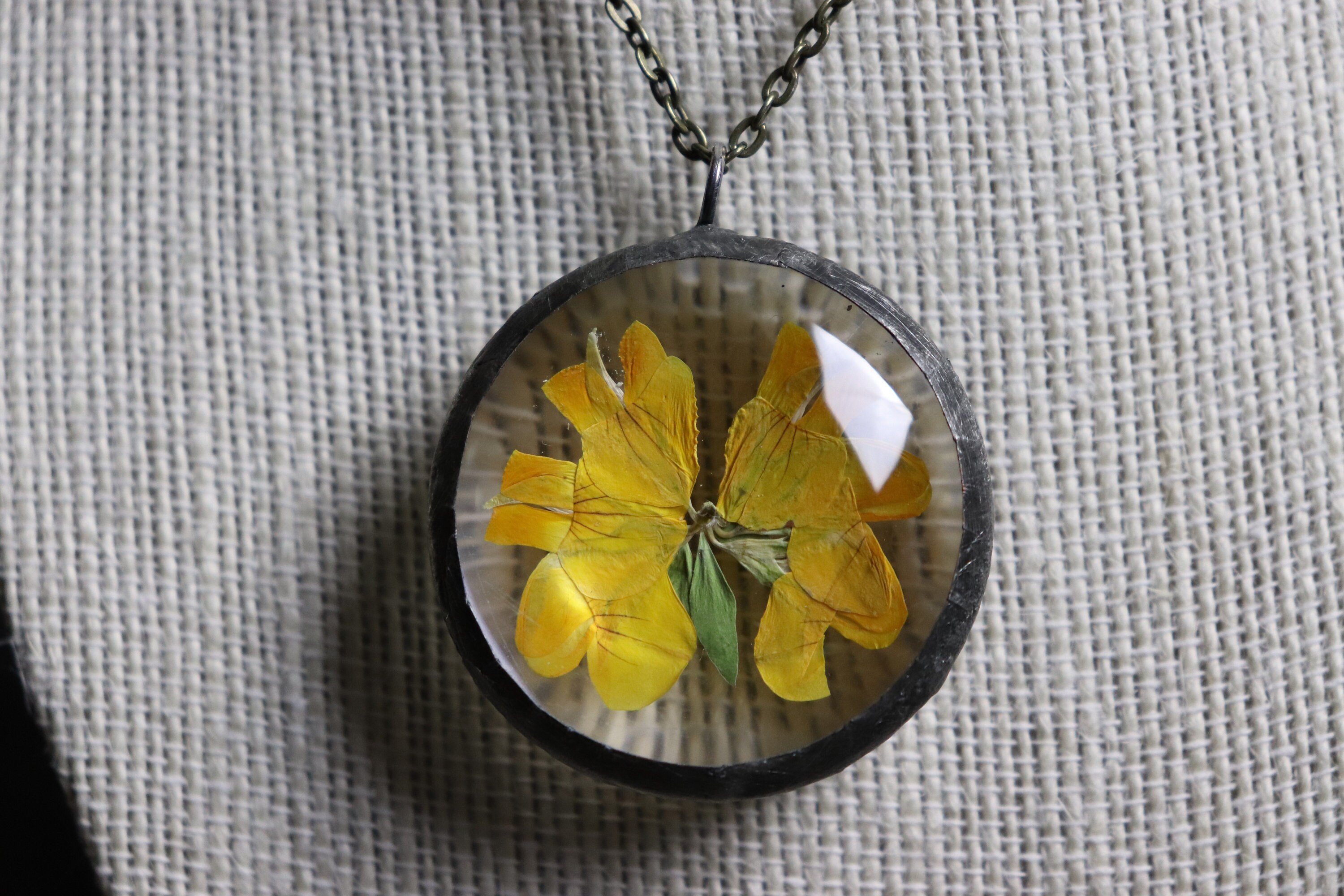 Handmade Pressed Flower Glass Pendant Etsy Ireland