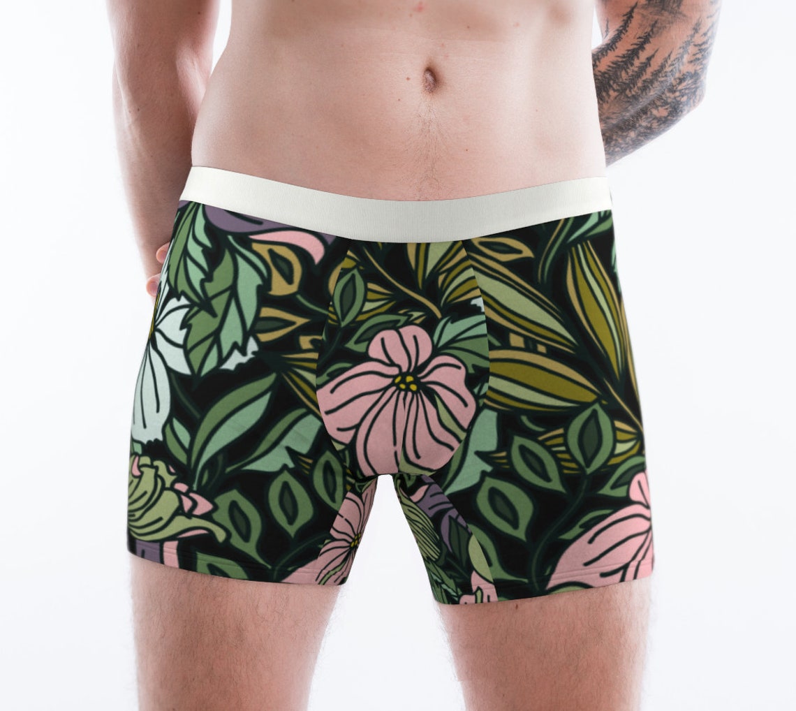 Hawaiian Floral Boxer Brief Men's Tropical Boxer Briefs | Etsy