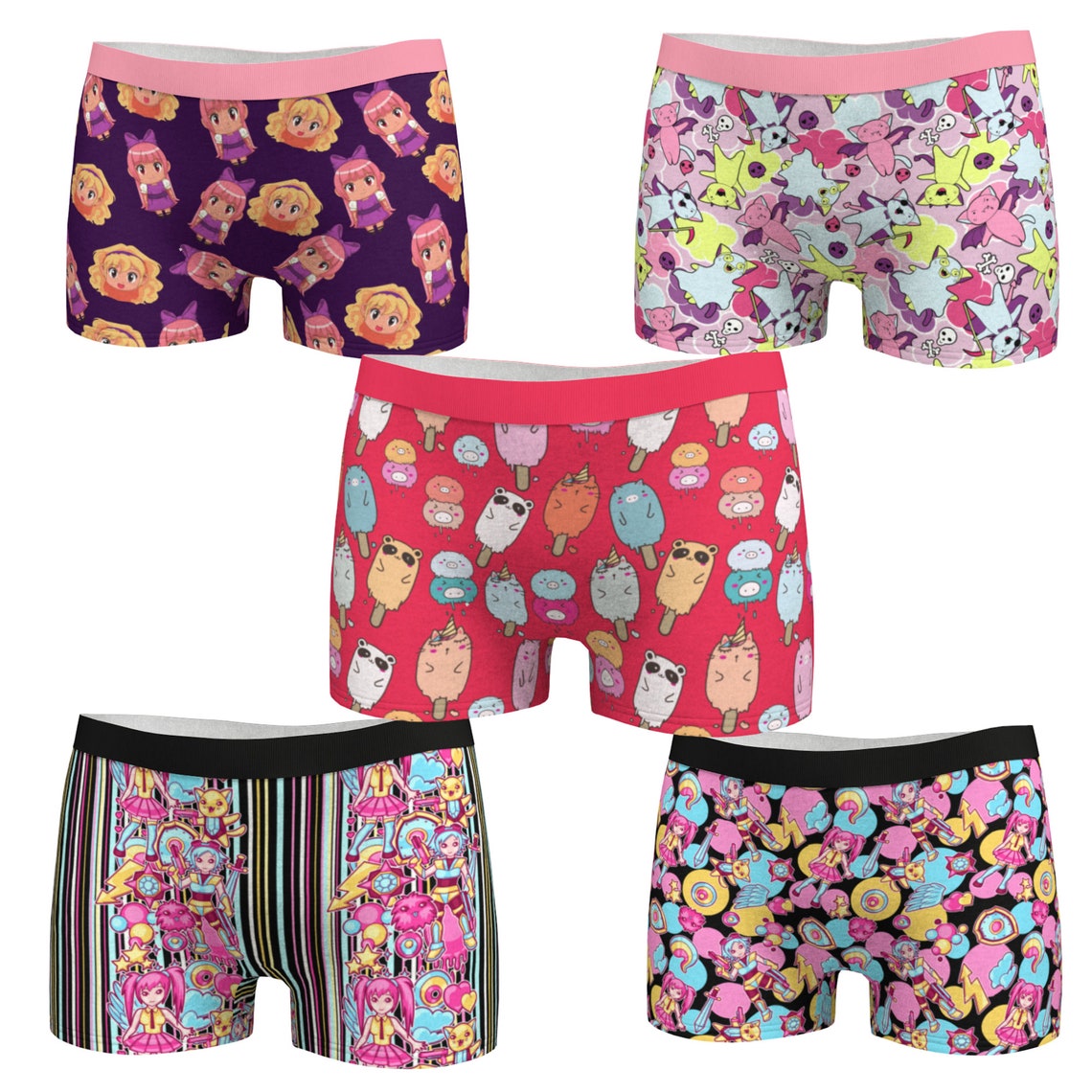 Kawaii Women Underwear Cute Boy Short Anime Boy Short For Etsy