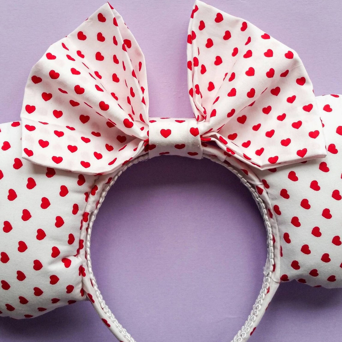 DISNEY EARS Heart Valentines Day Love 40s Vintage Ditsy Red Etsy