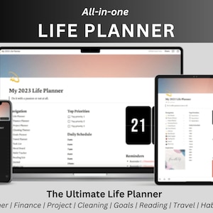 Notion Template, 2023 All in One Template Notion Dashboard, Notion Extended Life Planner Ultimate Notion Calendar, Digital Planner Aesthetic