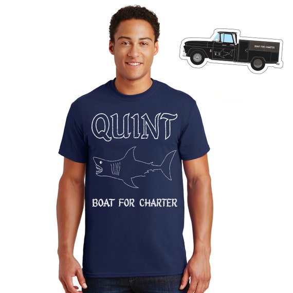 Jaws T-Shirt Quint Shark Boat for Charter Limited Run