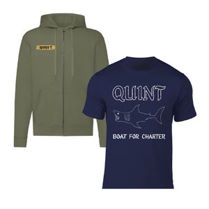 LIMITED EDITION Jaws Hoodie and T-shirt - Quint Boat For Charter Bundle