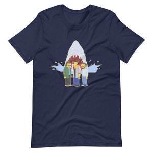JAWS Inspired Simpsonized Quint Brody & Hooper Premium Unisex Crewneck T-shirt