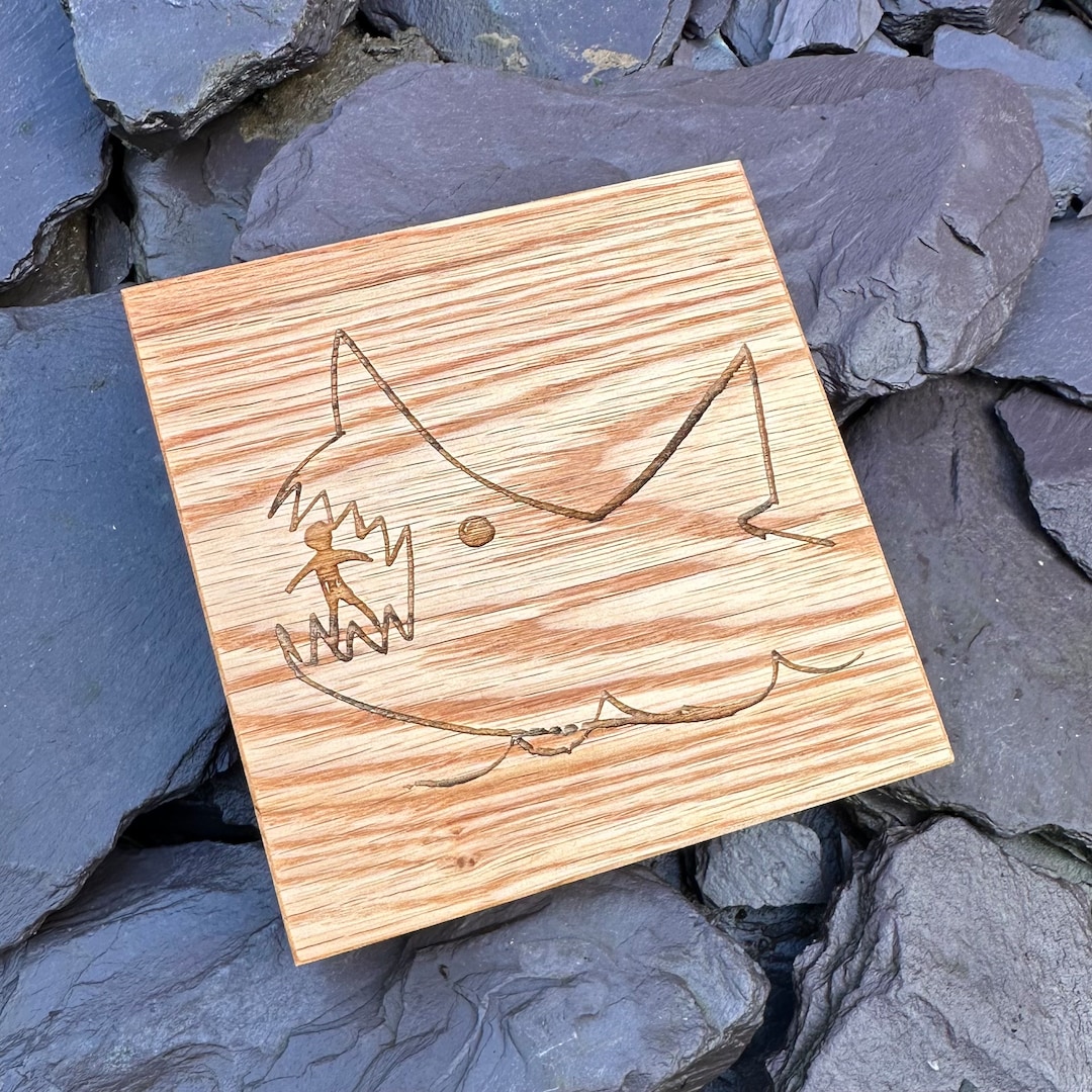 JAWS Quint Chalkboard Rustic Oak Coaster Chief Brody Hooper Quint Mayor