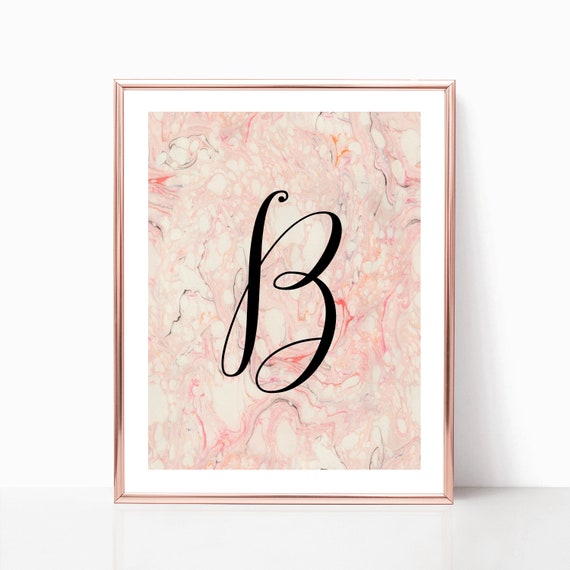 Marble Letter B Print Initial Wall Decor - Letter B Wall Decor Marble Letter B Print Initial Wall Decor - Letter B Wall Decor