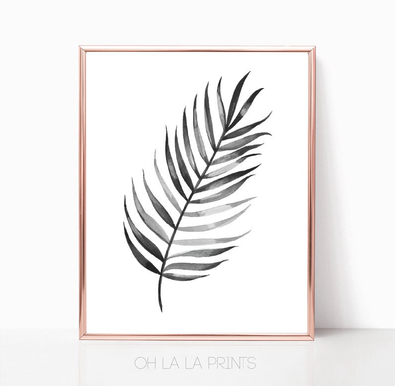 black and white leaf wall art