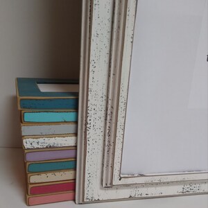 Canvas Picture Frame, colorful frame, weathered frame, Shabby Frame, rustic Distressed frame, Colored Barn wood, 2.3/8 wide image 4