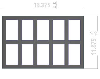 10 Opening frame with 2 rows of 5 for 3x5 photos