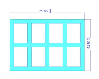 Multi opening frame with 8 Openings for 5x7 images 2 rows 4 columns