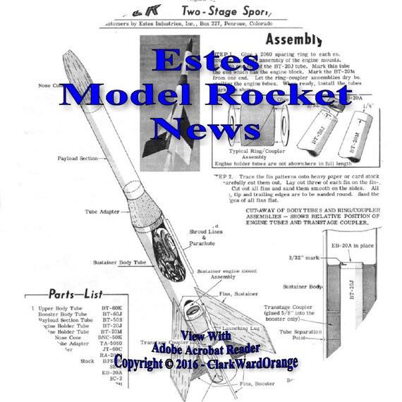 Estes Body Tube Chart