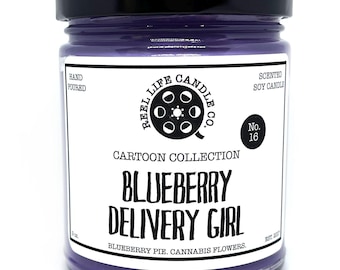 Bob's Burgers Tina Candle Inspired Blueberry Delivery Girl Soy, Wax Melts, Fragrance Mists - 4oz Tin, 9oz Jar, Clamshells, Room Spray