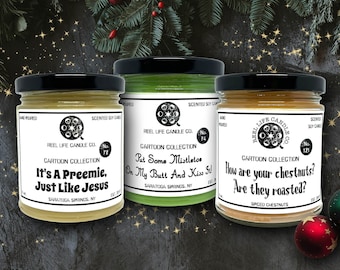Bob's Burgers CHRISTMAS Inspired Soy Candles Inspired 11 SCENTS Holiday, Wax Melts, Room & Linen Sprays