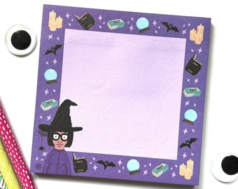Bob's Burgers Tina Sticky Notepad Inspired Halloween, Fall- 50 Sheets