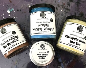 80s, 90s & 00s Candles Inspired Soy, Wax Melts, Fragrance Mist - Room and Linen Spray - Cartoons, Movies, TV, Nick, 4oz Tin, Clamshell