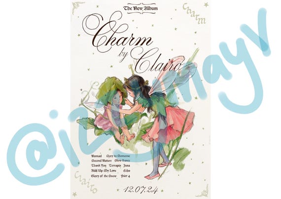 Clairo ‘Charm’ album poster illustration A4 digital download print