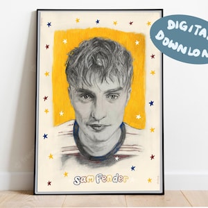 Sam Fender poster illustration A4 digital download print