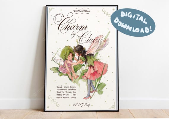 Clairo ‘Charm’ album poster illustration A4 digital download print