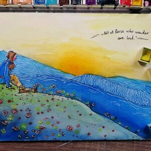 Watercolor &quot;Not all those who wander are lost&quot; Original